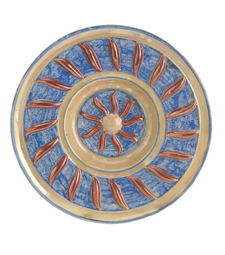 Appraisal: WILLIAM DE MORGAN CIRCULAR PLATE lustre glazed earthenware moulded with