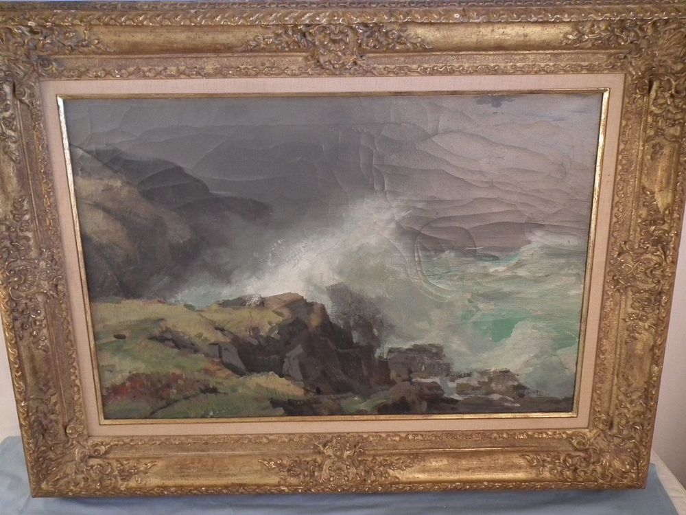 Appraisal: JAY CONNAWAY SEASCAPE PAINTING Large oil on canvas seascape with