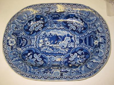 Appraisal: A STAFFORDSHIRE EARTHENWARE MEAT DISH early th century of rounded