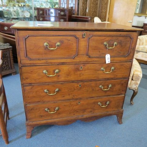 Appraisal: Period Chest with Desk Compartment drop drawer front reveals desk