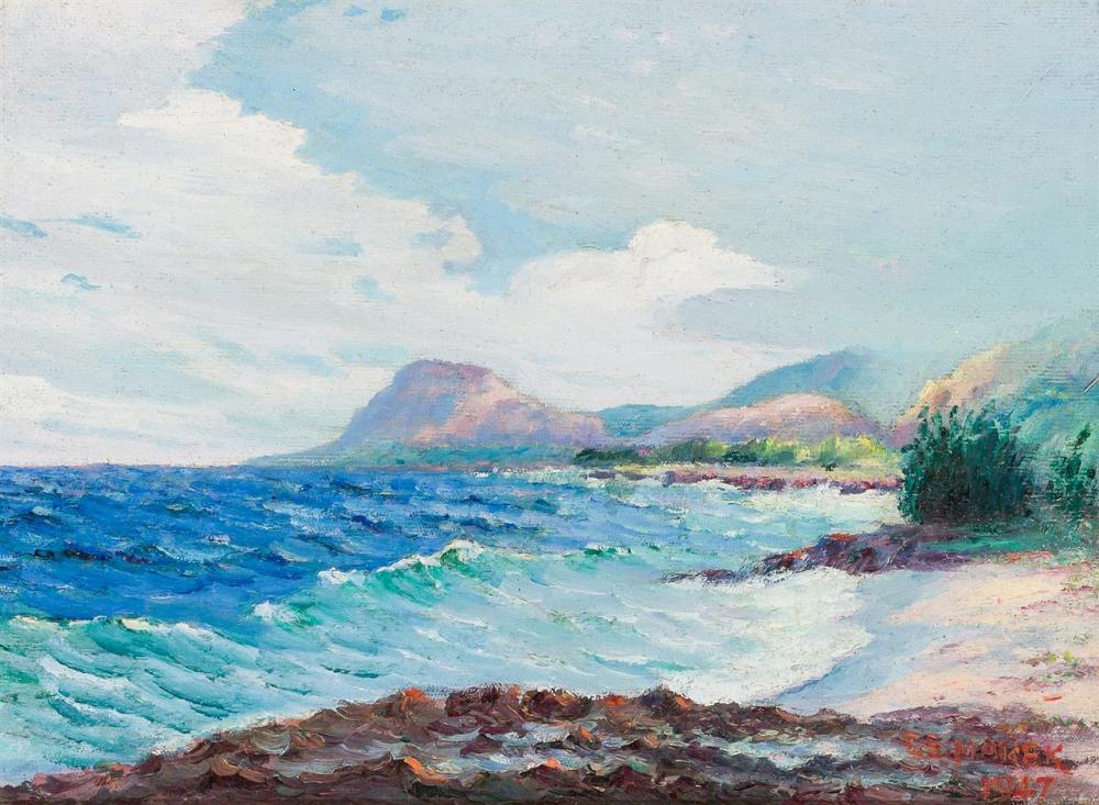 Appraisal: CHARLES MAREK American - Waves at the Shore oil on