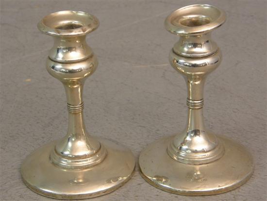 Appraisal: Pair of Edward VII silver candlesticks Birmingham high and a