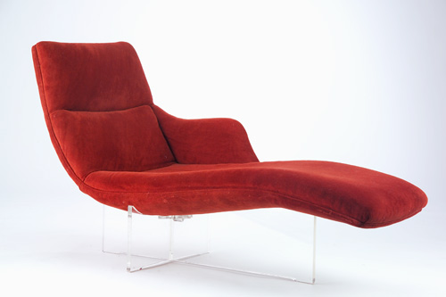 Appraisal: VLADIMIR KAGAN Erica chaise no -L with single contoured arm