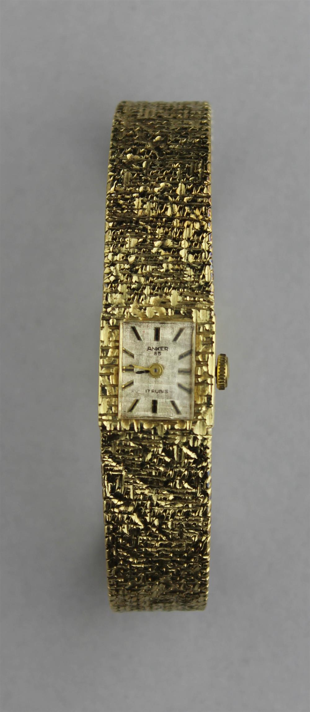 Appraisal: ANKER LADIES VINTAGE K YELLOW GOLD BRACELET WATCH having a