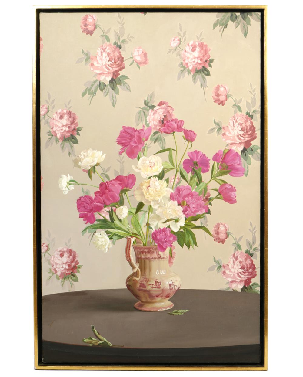 Appraisal: Jillian Derby American Born large colorful floral still life 'Peony