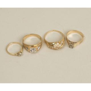 Appraisal: Assorted Diamond Rings Four rings comprising an Old European diamond