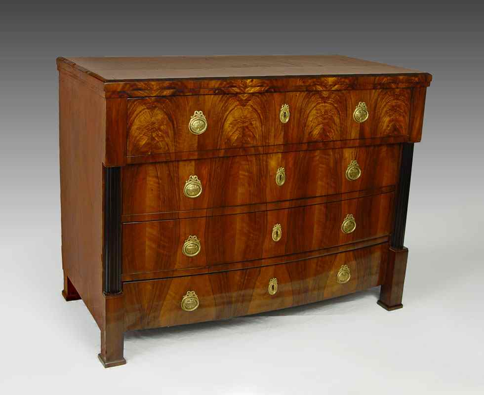 Appraisal: EARLY TH CENTURY FRENCH EMPIRE SWELL FRONT CHEST Single straight