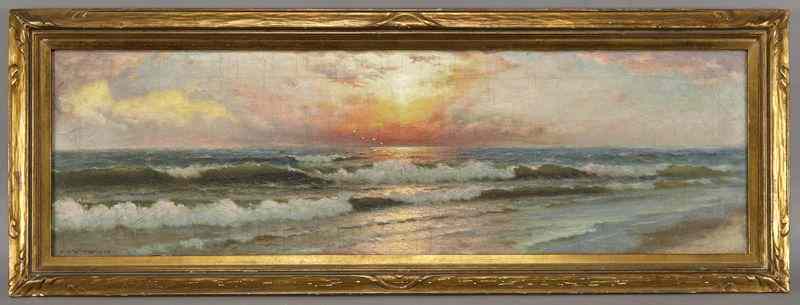 Appraisal: Richard Dey de Ribcowsky ''Seascape'' oil paintingon canvas Canvas ''H