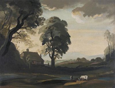 Appraisal: Phillip Hugh Padwick RBA ROI - Cattle grazing a farmhouse