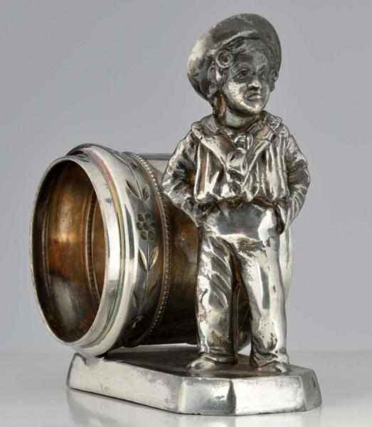 Appraisal: Sailor Stands in Front Figural Napkin Ring By Simpson Hall