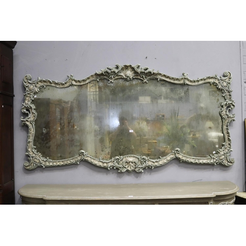 Appraisal: Large Italian style wide decorative mirror distressed finish glass approx