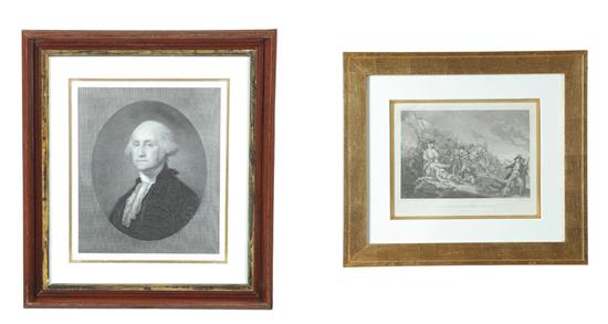 Appraisal: TWO ETCHINGS American late th century Washington after Gilbert Stuart