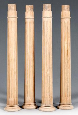 Appraisal: Set of four architectural columns probably yellow pine throughout fluted