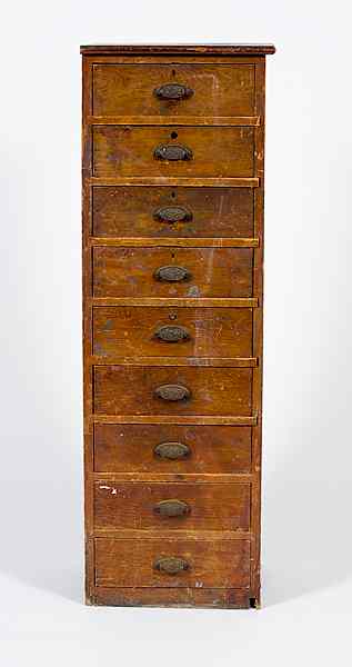 Appraisal: Shop Chest of Drawers American late th century a shop