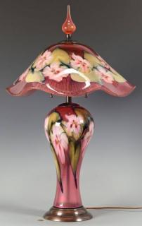 Appraisal: Charles Lotton Art Glass Lamp Charles Lotton contemporary Multi-Flora art