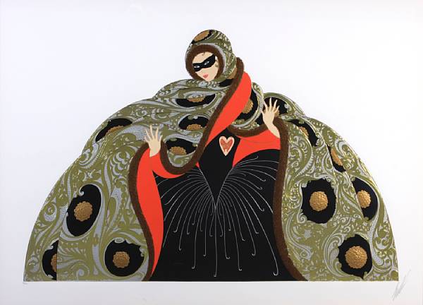 Appraisal: Ert Romain de Tirtoff Russian - Masquerade II Screenprint in