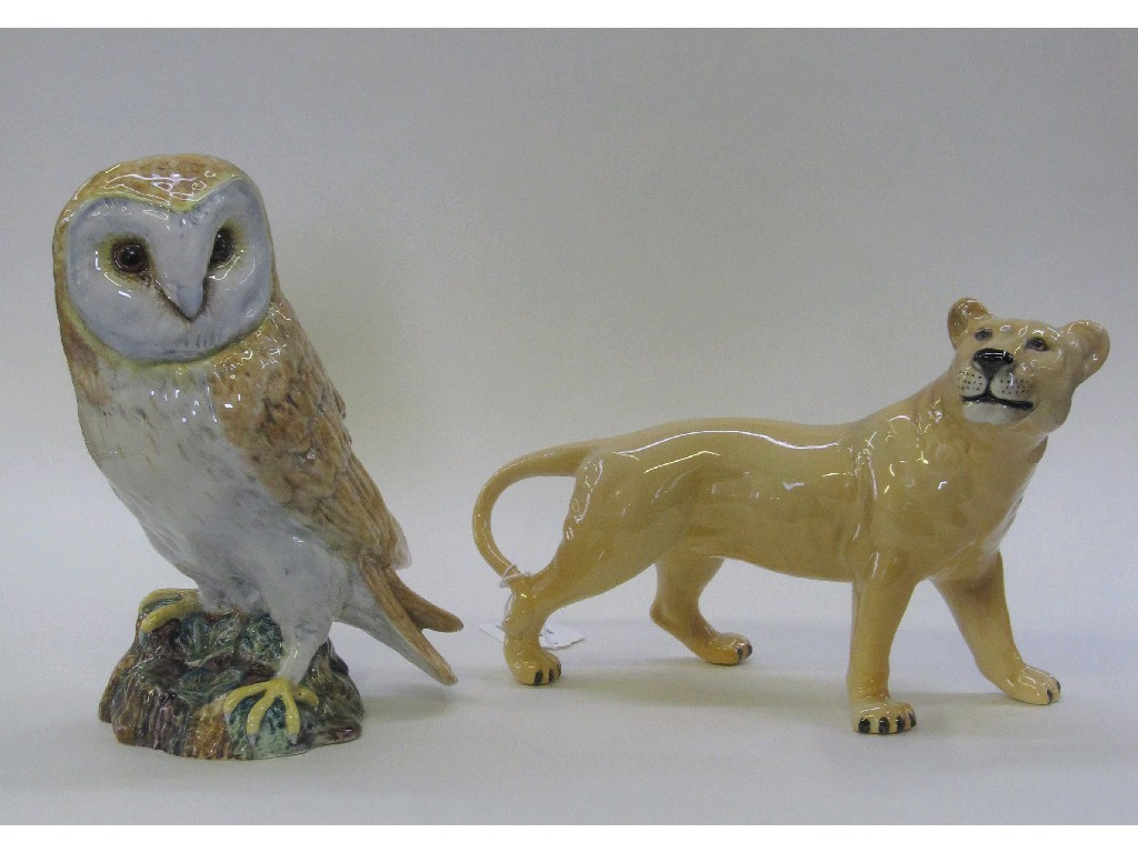 Appraisal: Beswick figure of an owl no and a Beswick lioness