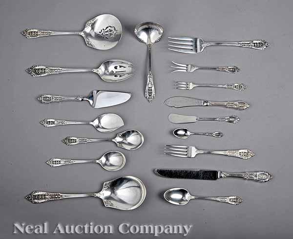 Appraisal: A Wallace Rosepoint Pattern Partial Flatware Service pattern introduced comprising