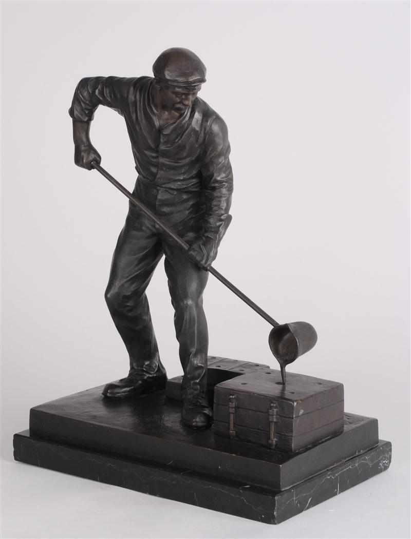 Appraisal: GOTTLOB DEIHLE - THE SMELTER Bronze signed and inscribed Dusseldorf