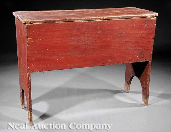 Appraisal: An American Buttermilk Red-Stained Pine Dough Box early th c