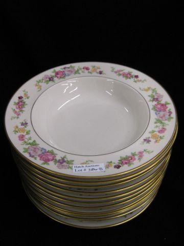 Appraisal: Lamberton China Soup Bowls fine floral gold trim excellent Virginia