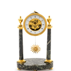 Appraisal: A Directoire Gilt Bronze and Marble Mantel Clock th Century