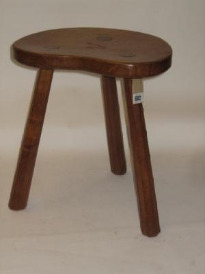 Appraisal: AN OAK STOOL by Albert Jeffrey of Sessay the kidney