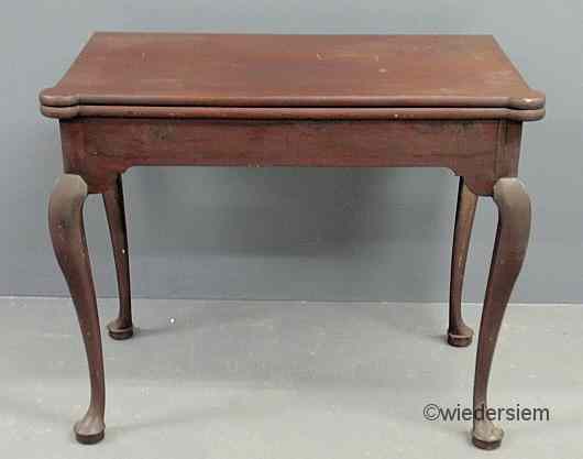 Appraisal: Connecticut Queen Anne mahogany gaming table c with a turret