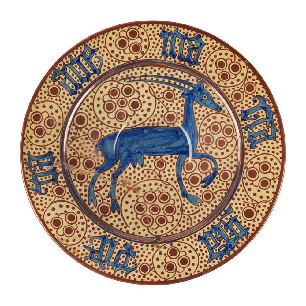 Appraisal: A HISPANO-MORESQUE LUSTRE DISH TH CENTURY Painted in underglaze blue