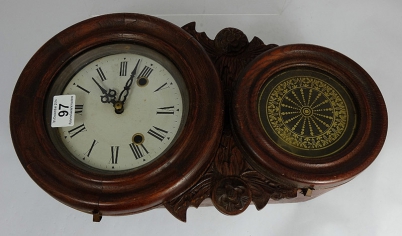 Appraisal: A s carved wood wall clock