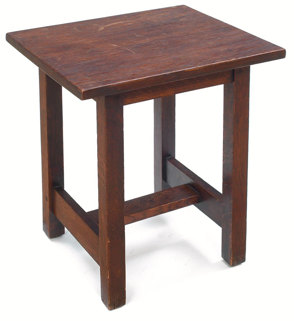 Appraisal: L amp JG Stickley tabouret rectangular top over a horizontal