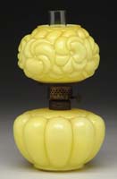 Appraisal: SCARCE YELLOW CASED MINI LAMP S - Yellow cased pansy