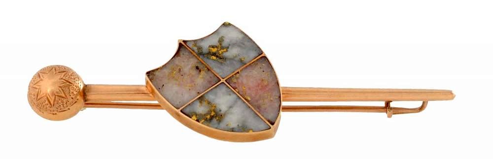 Appraisal: Ladies Pin In Gold Gold Quartz Circa Pin is a