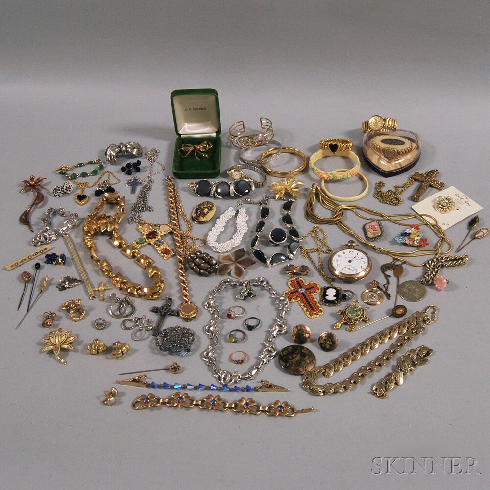 Appraisal: Group of Assorted Costume Jewelry including gold-tone pieces bangles brooches