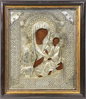 Appraisal: Russian icon depicting the Thichvyn Mother of God Moscow having