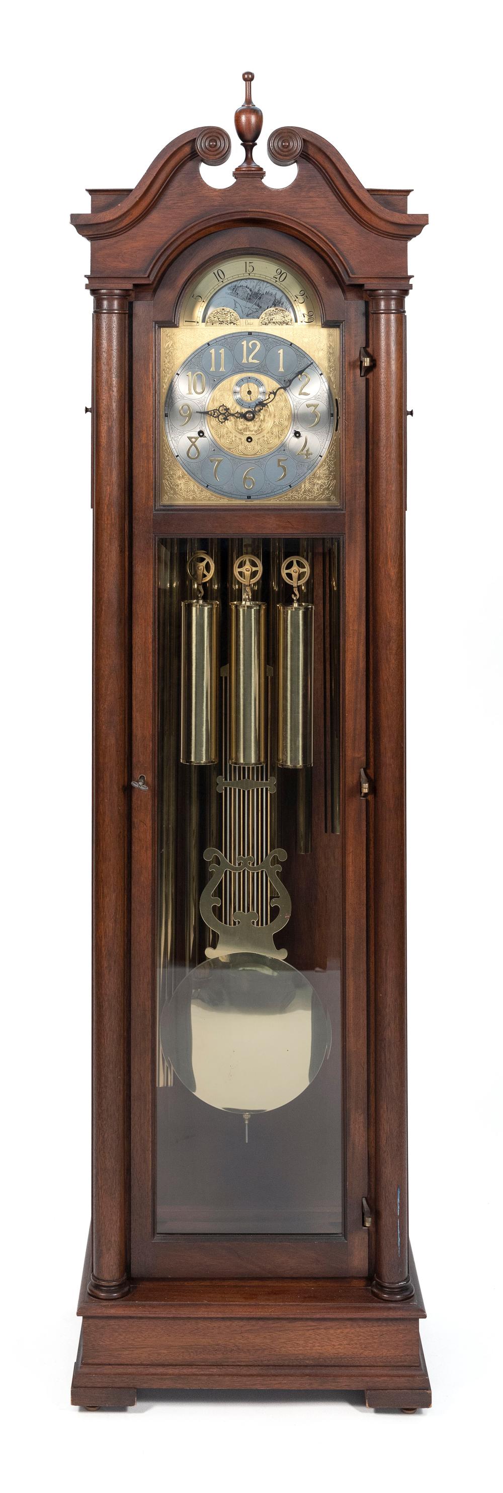 Appraisal: NINE TUBULAR CHIME TALL CLOCK AMERICA TH CENTURY HEIGHT WIDTH