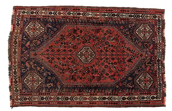 Appraisal: AFSHAR RUG Southern Persia ca - red ground with geometric