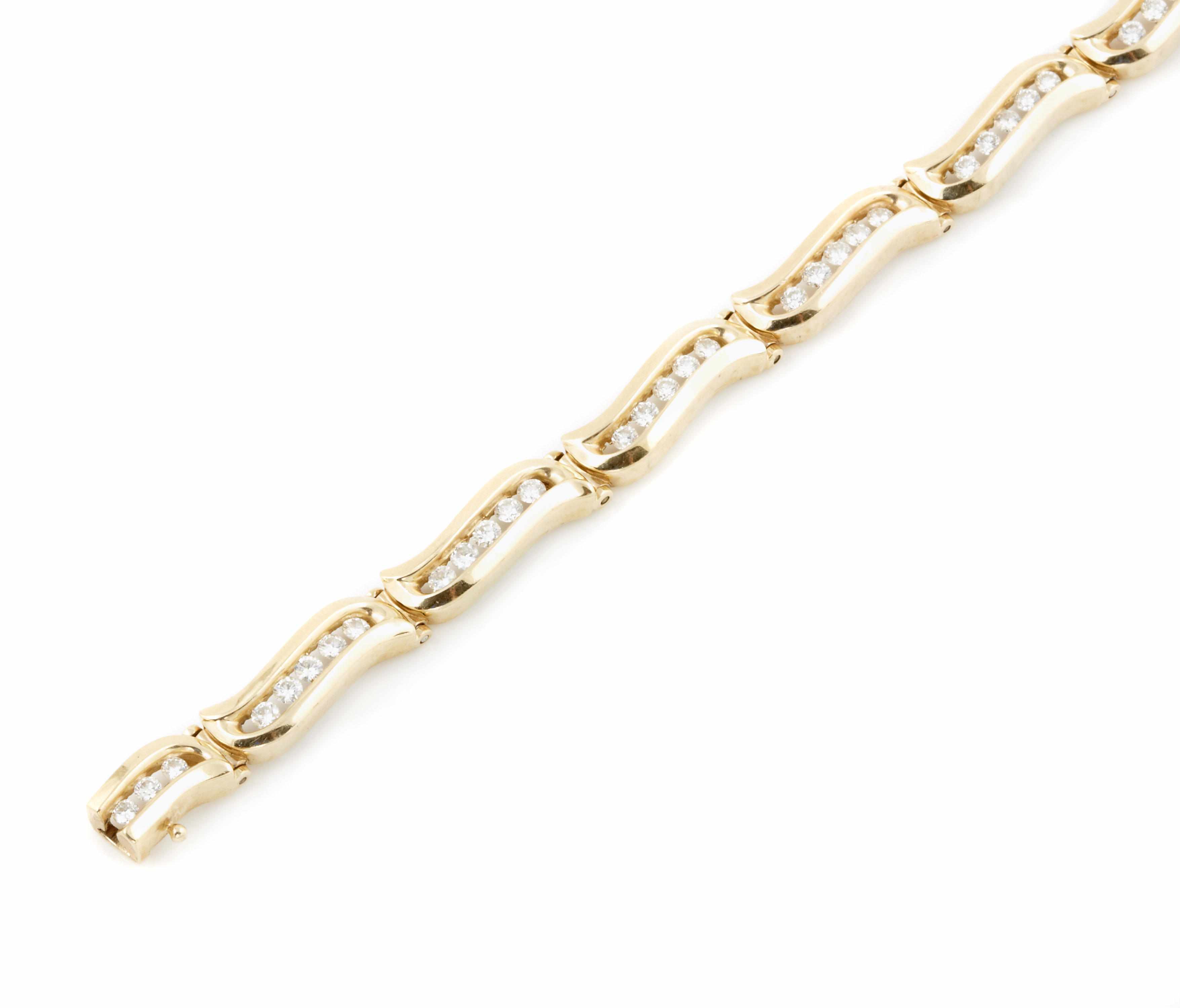 Appraisal: A diamond and k gold bracelet estimated total diamond weight