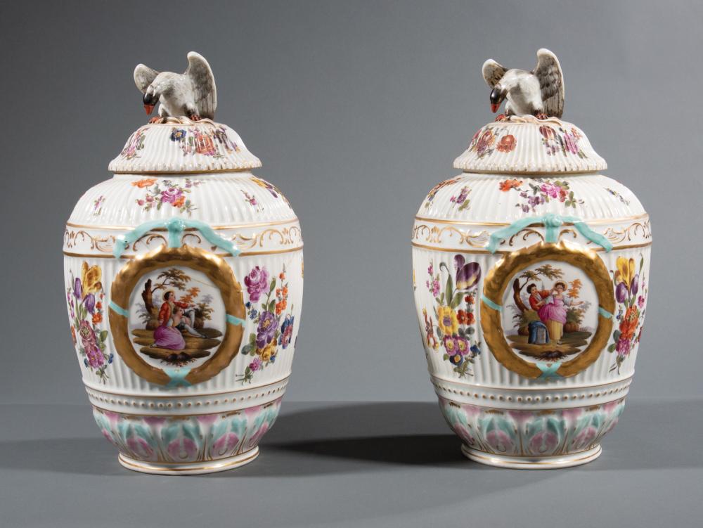 Appraisal: Pair of Berlin KPM Polychrome and Gilt Porcelain Covered Jars