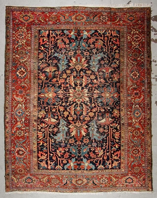 Appraisal: Antique Heriz Rug Persia ' '' x ' '' Antique