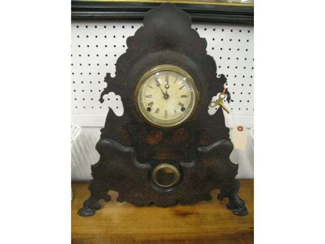 Appraisal: th Century Mantle Clock metal case all original working