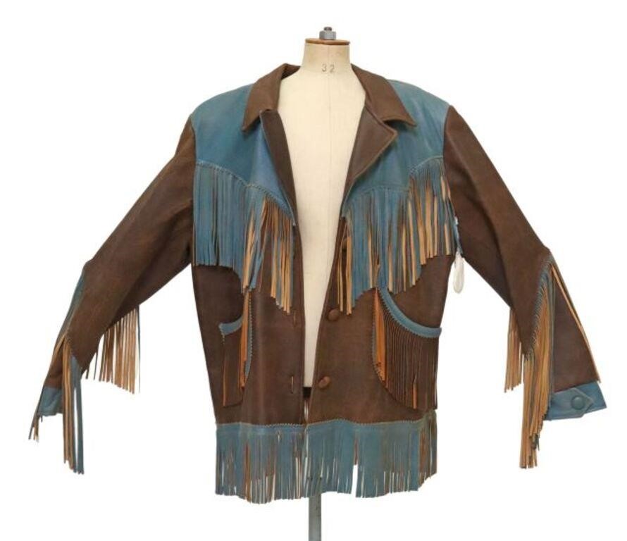 Appraisal: Ladies leather coat Double D Ranchwear Yoakum Texas blue and