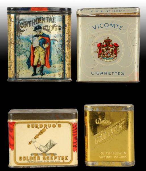 Appraisal: Lot of Tobacco Tins Description A Vicomte Cigarettes tin possibly