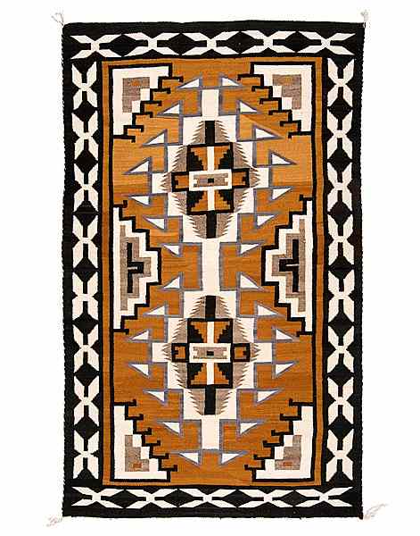 Appraisal: Navajo Eastern Reservation Weaving woven in brown cream black and