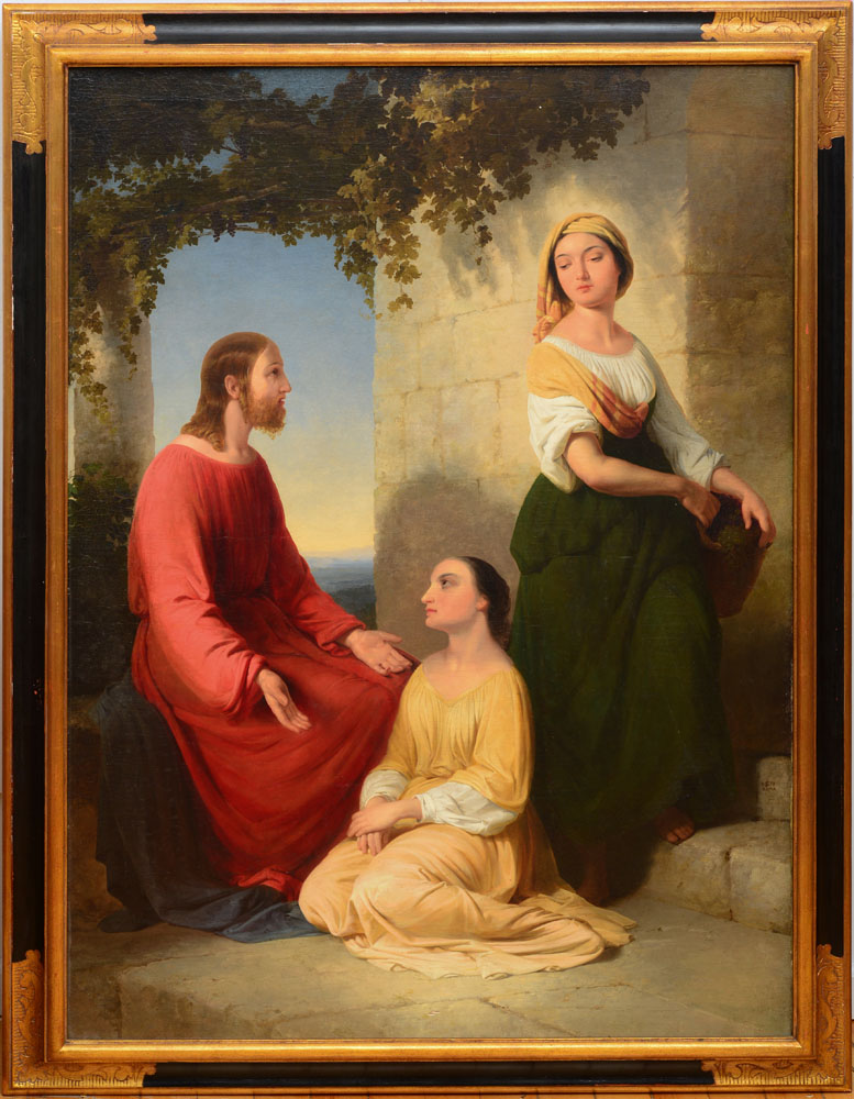 Appraisal: JOHN GADSBY CHAPMAN - CHRIST AND TWO MAIDENS Oil on