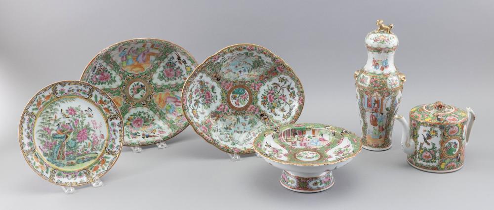 Appraisal: SIX PIECES OF CHINESE EXPORT ROSE MEDALLION AND MANDARIN PORCELAIN