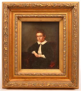 Appraisal: Unsigned Oil on Artist Board Painting of a Boy length