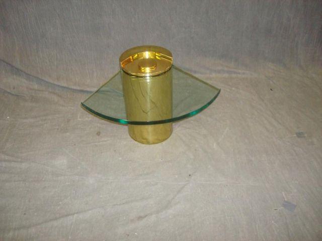 Appraisal: KARL SPRINGER Midcentury Brass Glass End Table From a Florida