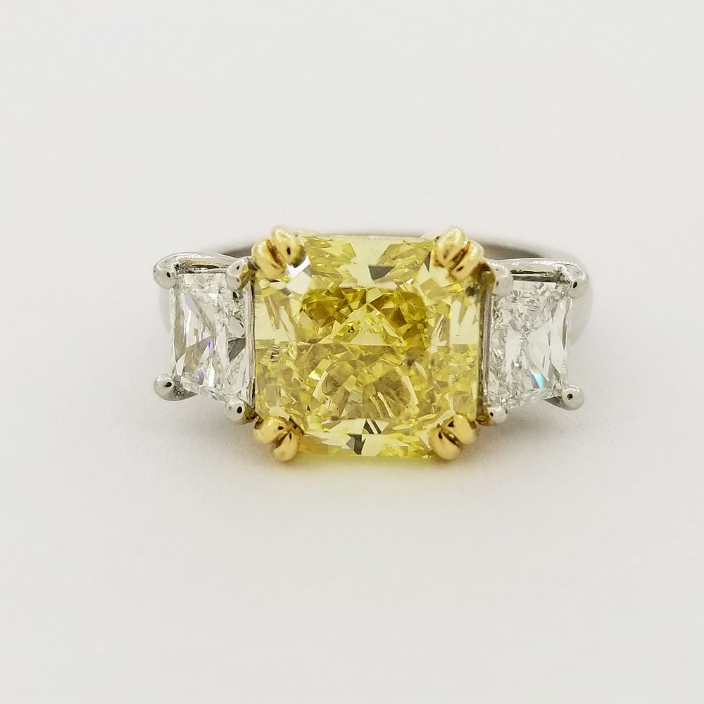 Appraisal: ct Fancy Intense Yellow Diamond Platinum Ring ct Fancy Intense