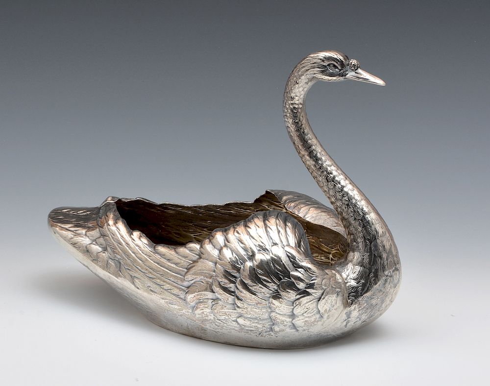 Appraisal: Gorham sterling silver swan bowl Gorham sterling silver swan bowl